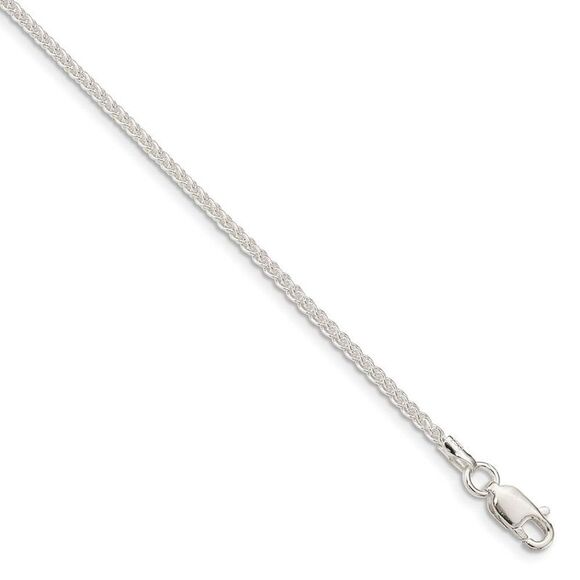 1.6mm Sterling Silver Solid Round Spiga Chain Necklace 30 Inch